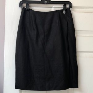 Ann Taylor Studio 100% linen black skirt size 4